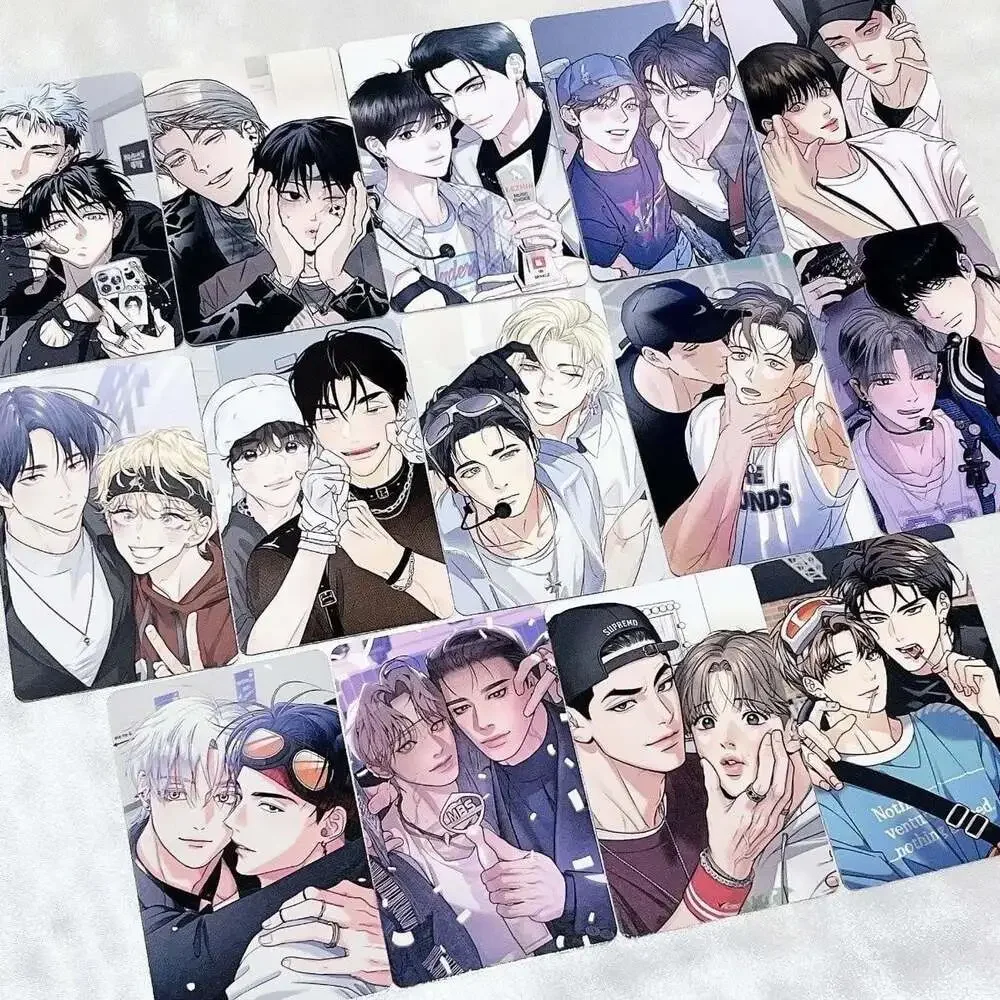 14Pcs/Set Korean BL Manhwa Photo Cards Set - Anime Couple Character Laser LOMO C